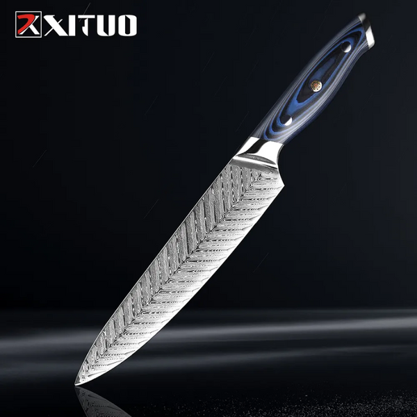 XITUO High-Quality 8quotinch Damascus Chef Knife AUS10 Stainless Steel Kitchen Knife Japanese -Hut Knives™