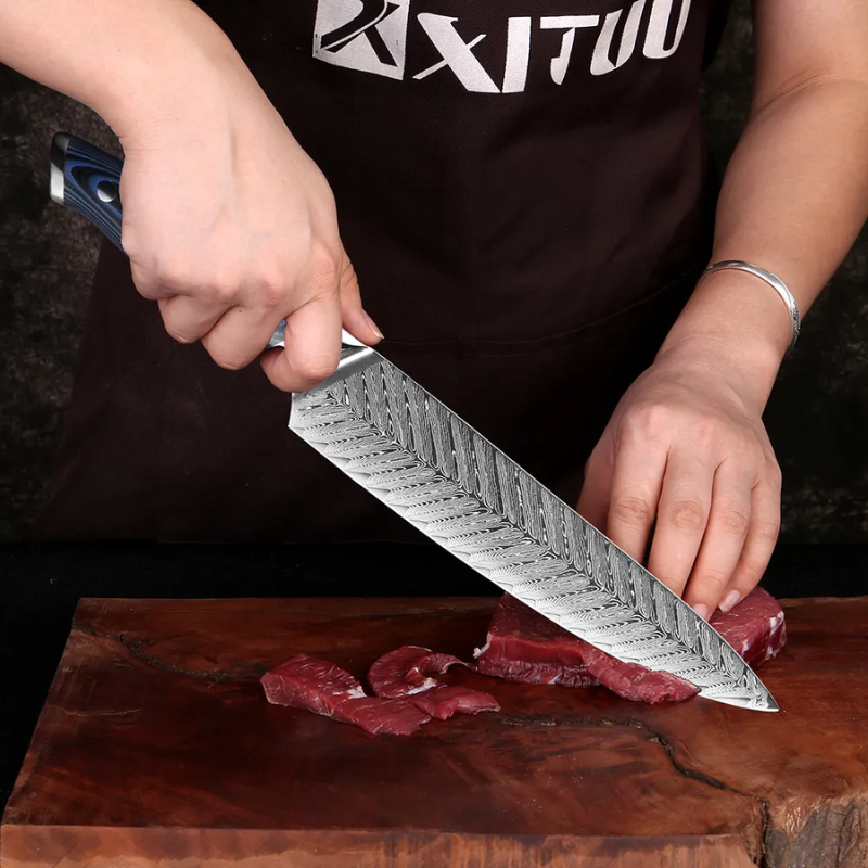 XITUO High-Quality 8quotinch Damascus Chef Knife AUS10 Stainless Steel Kitchen Knife Japanese -Hut Knives™