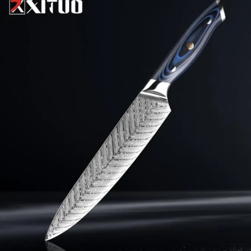 XITUO High-Quality 8quotinch Damascus Chef Knife AUS10 Stainless Steel Kitchen Knife Japanese -Hut Knives™