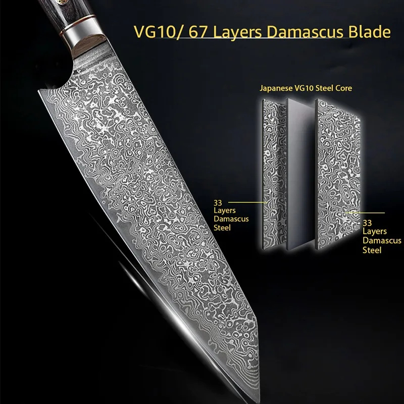 Kitchen Knife 67 Layers Damascus Steel - Hut Knives™